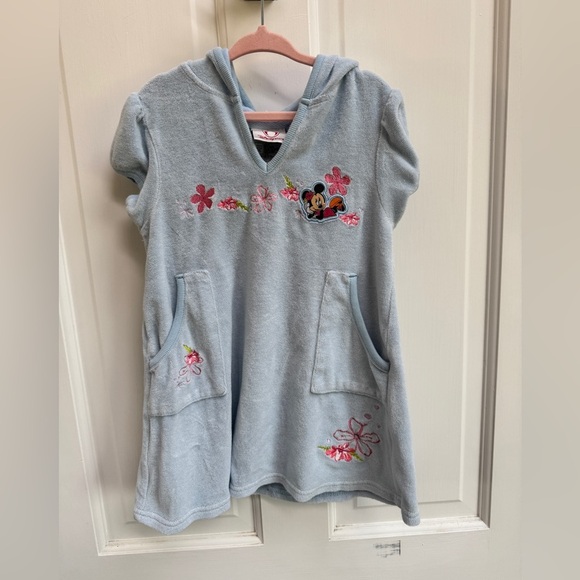 Disney Store Toddler Girl Size 4 Blue Minnie Mouse Short Sleeve Cover Up Dress - Picture 1 of 8